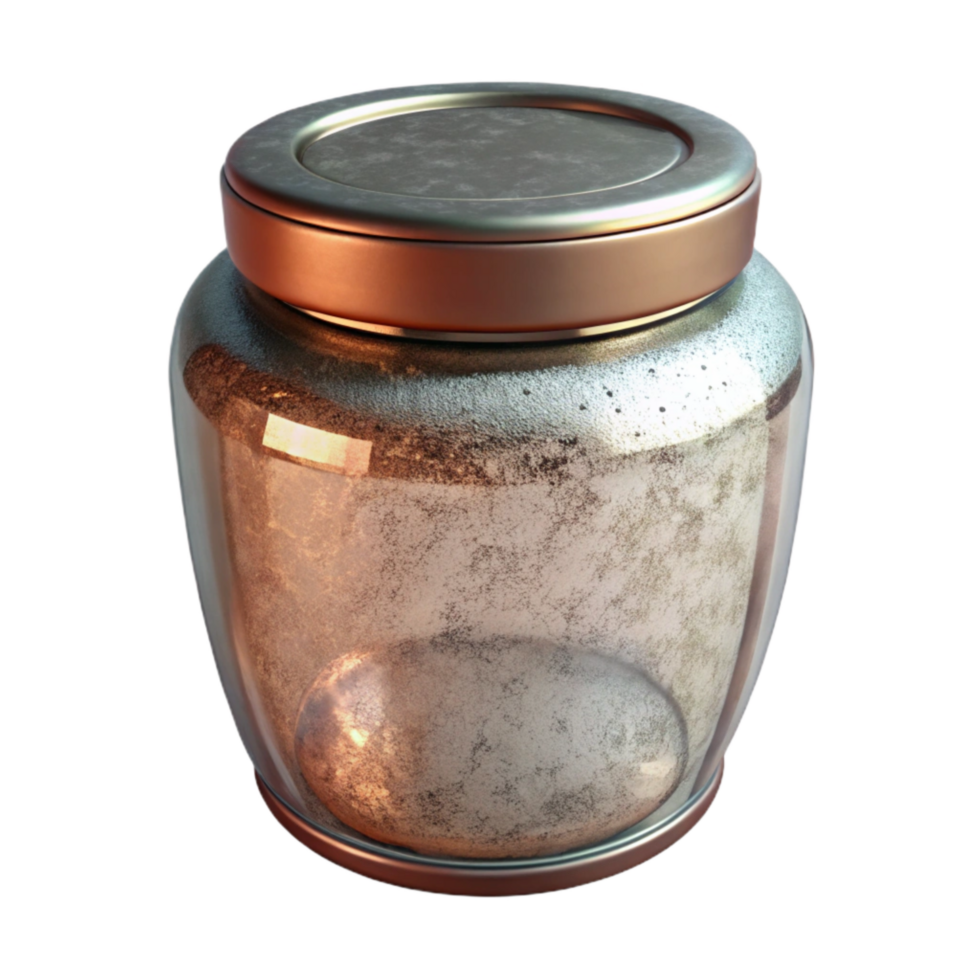 stunning abstract Glass Jar with Metal Lid Isolated Transparent Background original png