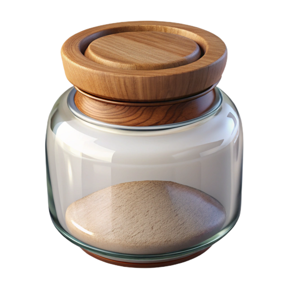 serene abstract Glass Jar with Wooden Lid Isolated Transparent Background png