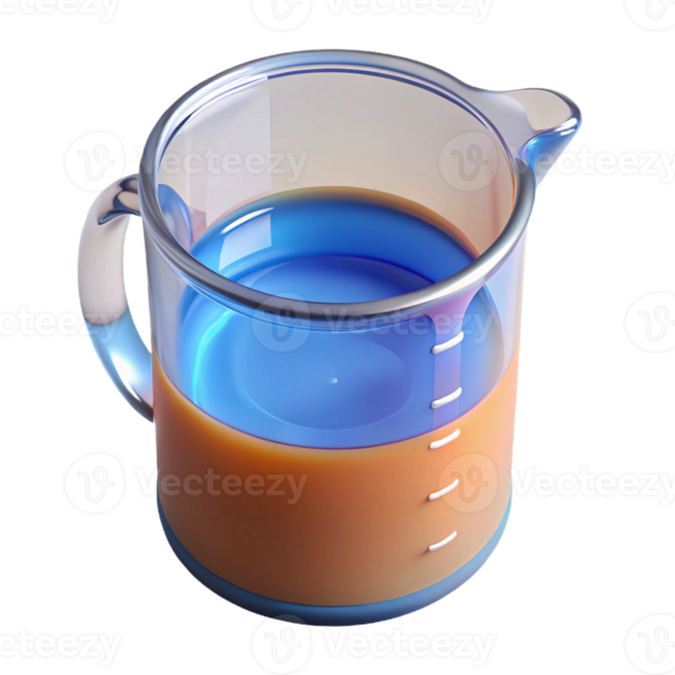 Glass Measuring Cup Clear Liquid Cutout png