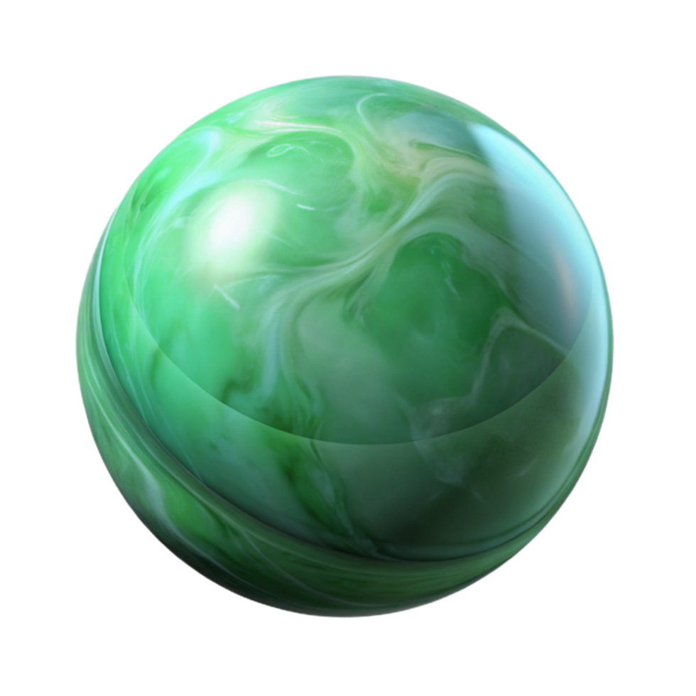 vibrant creative Glass Marble Spherical Shape Isolated with Green Tint png