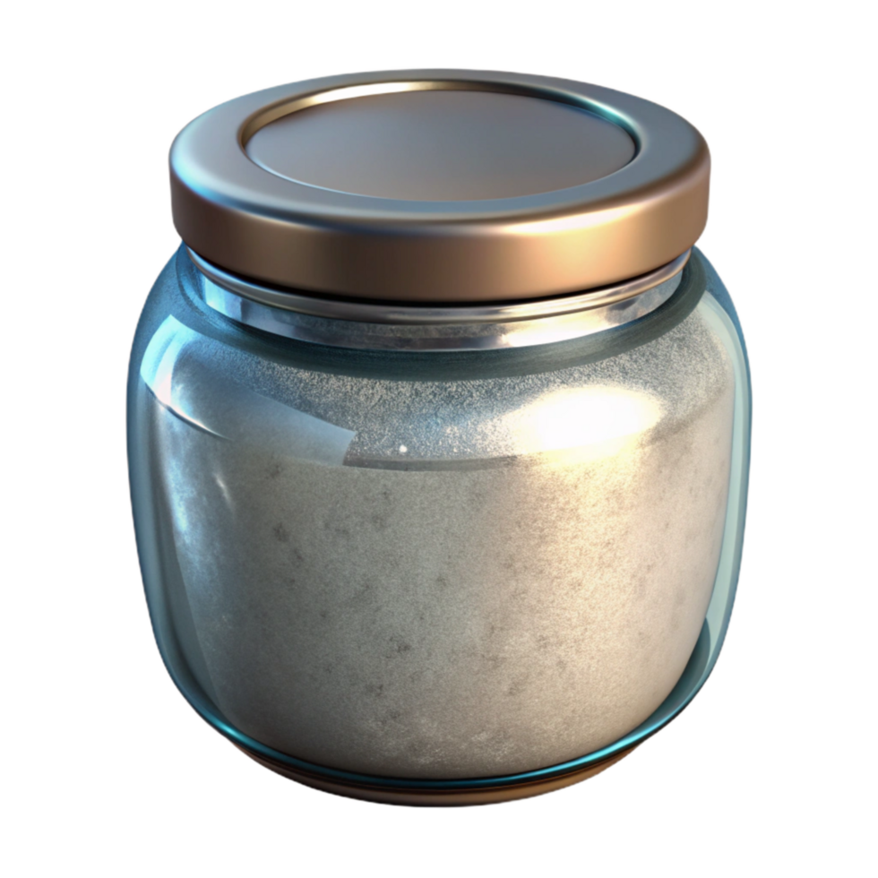 dramatic traditional Glass Jar with Metal Lid Isolated Transparent Background exclusive png
