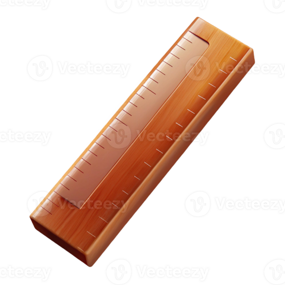 dramatic modern Wooden Ruler Angled View Transparent Background high quality png