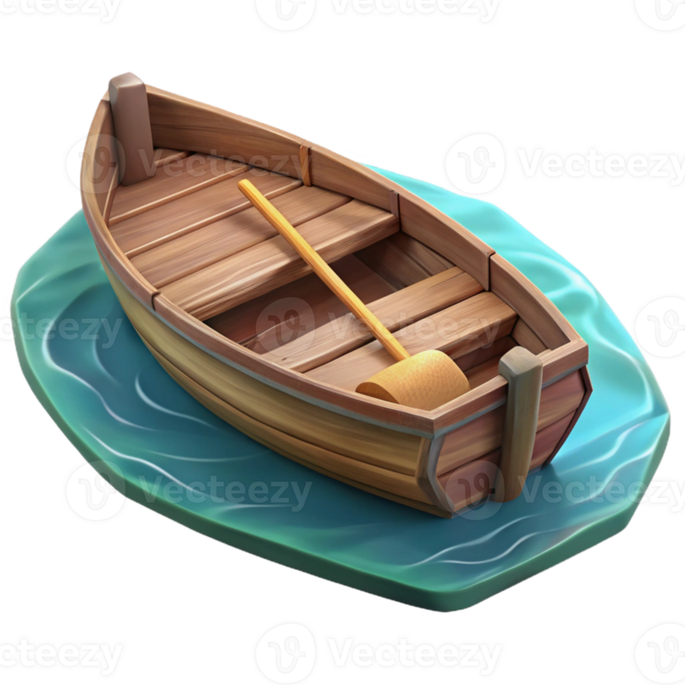 wonderful classic Wooden Rowboat on a Serene Lake Cutout genuine png