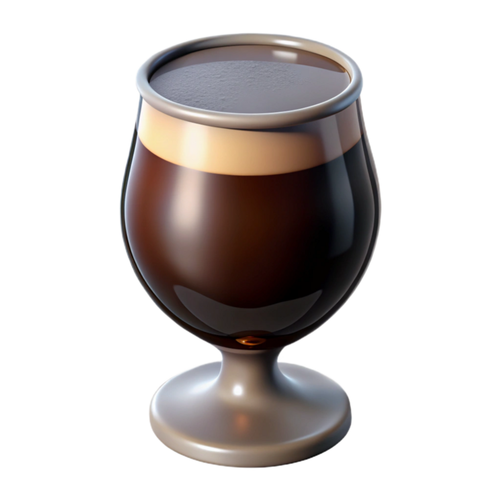beautiful creative Glass of Dark Stout Beer Isolated high resolution png