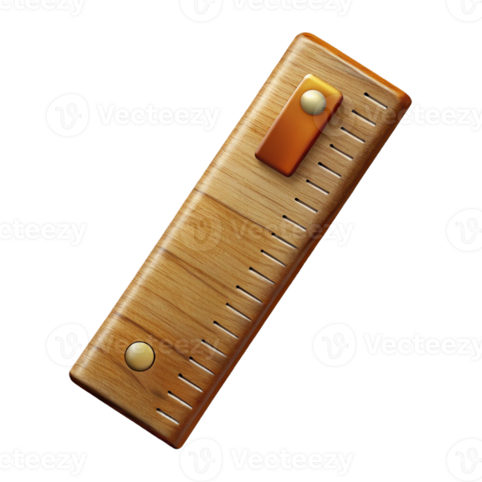 wonderful rustic Wooden Ruler Top View Transparent Background high quality png