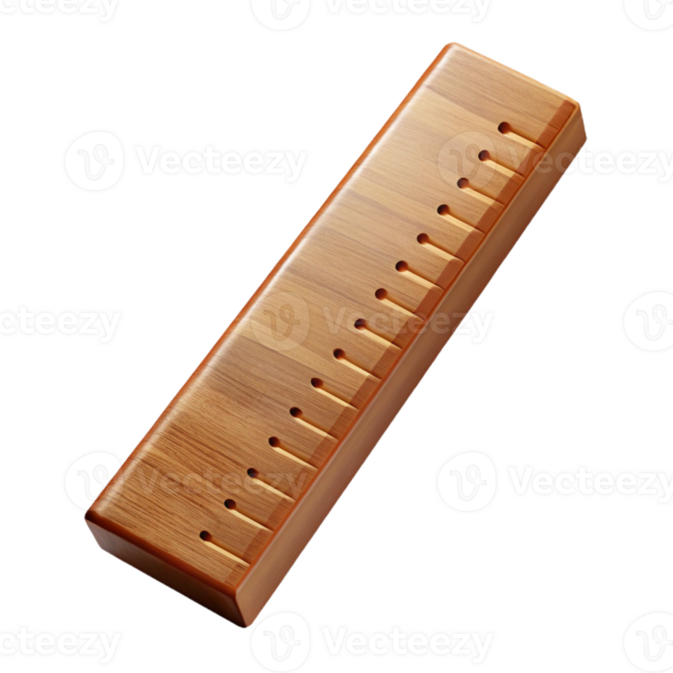 wonderful rustic Wooden Ruler Angled View Transparent Background exclusive png
