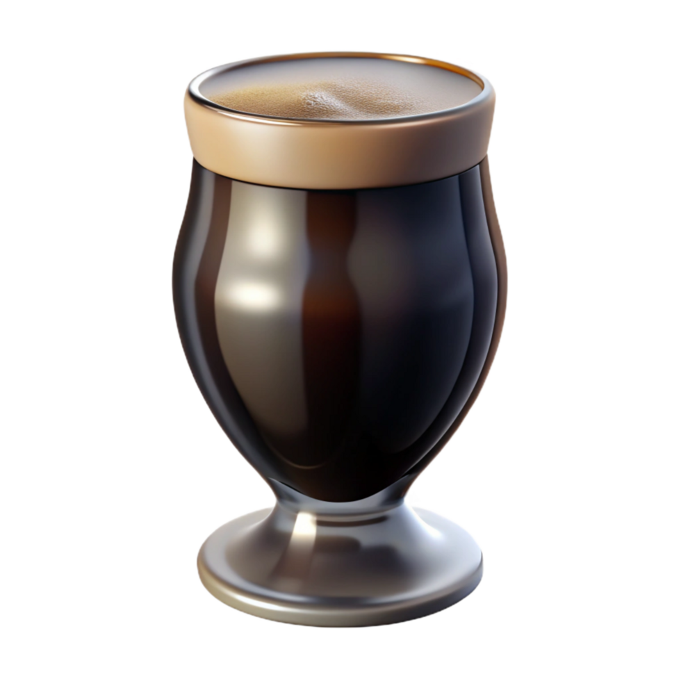 wonderful rustic Glass of Dark Stout Beer Isolated original png