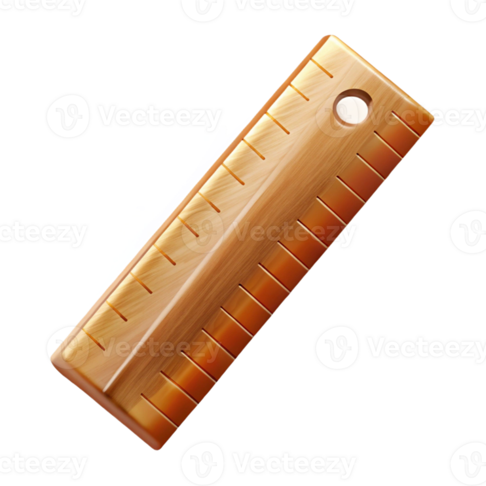 extraordinary traditional Wooden Ruler Top View Transparent Background high resolution png