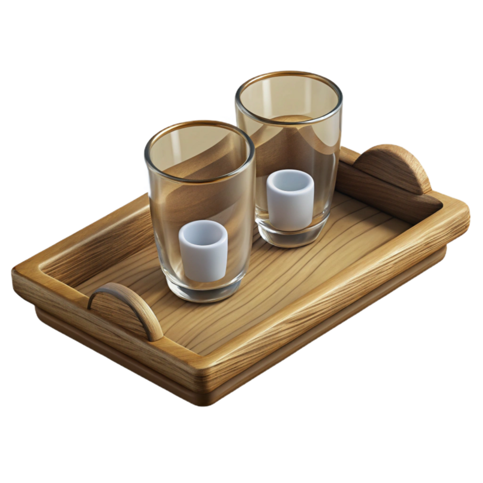 elegant creative Wooden Serving Tray with Cutlery Cutout genuine png