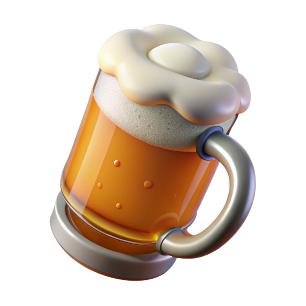 magnificent classic Glass of Lager Beer with Foam Cutout exclusive png