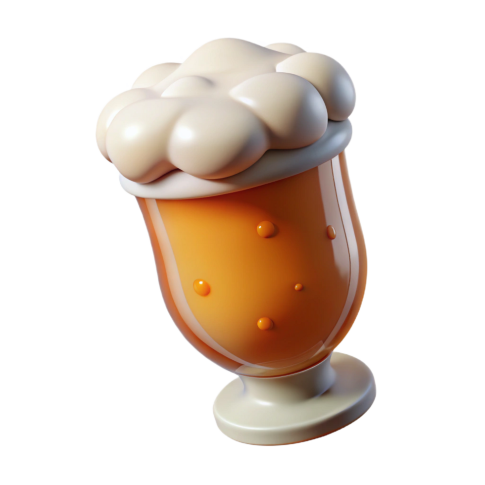 impressive minimalist Glass of Pale Ale with Foam Cutout exclusive png