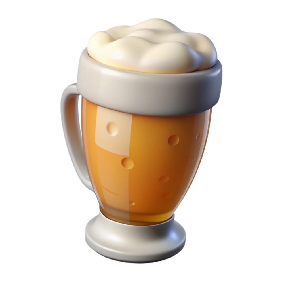 elegant rustic Glass of Pilsner Beer with Thin Foam Cutout professional png