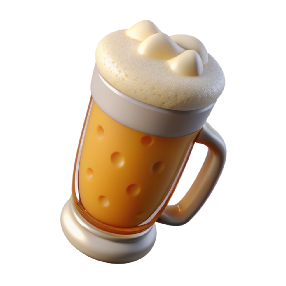 elegant vintage Glass of Pilsner Beer with Thin Foam Cutout high quality png