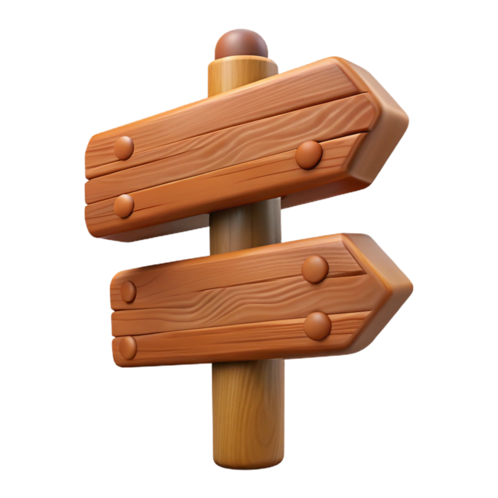 impressive vintage Wooden Signpost Isolated Element authentic png