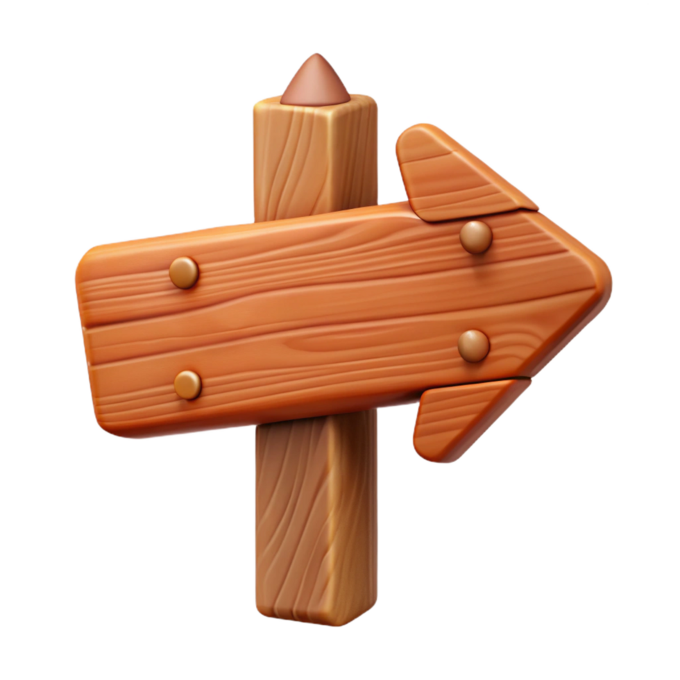 elegant contemporary Wooden Sign with Arrow Isolated Element original png