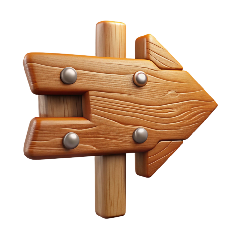 stunning artistic Wooden Sign with Arrow Isolated Element high resolution png