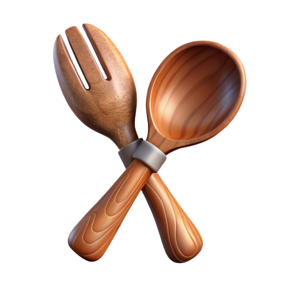 magnificent classic Wooden Spoon and Fork Isolated Element exclusive png
