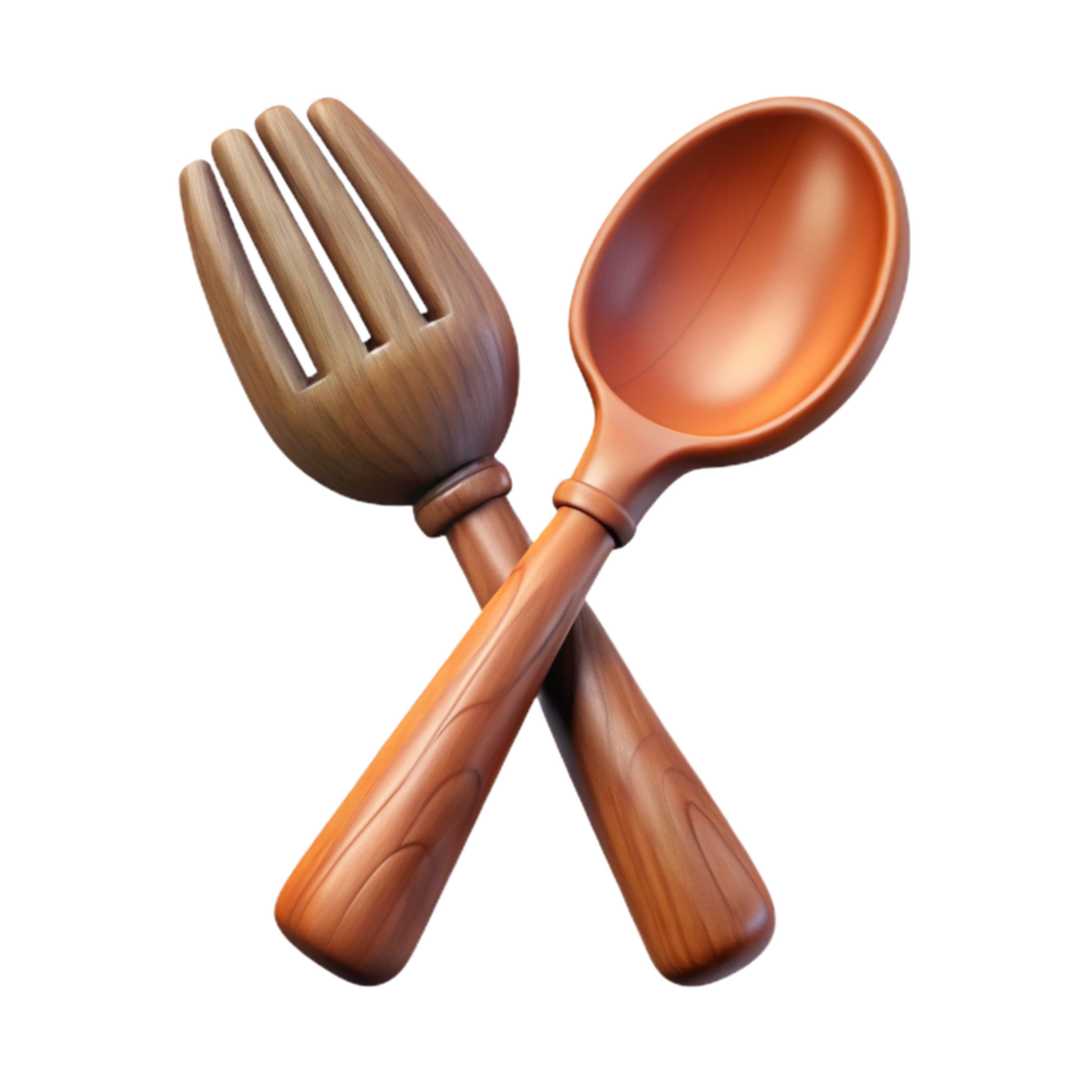 wonderful contemporary Wooden Spoon and Fork Isolated Element genuine png