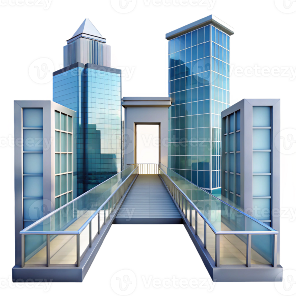 dramatic rustic Glass Skybridge Between Buildings Transparent authentic png