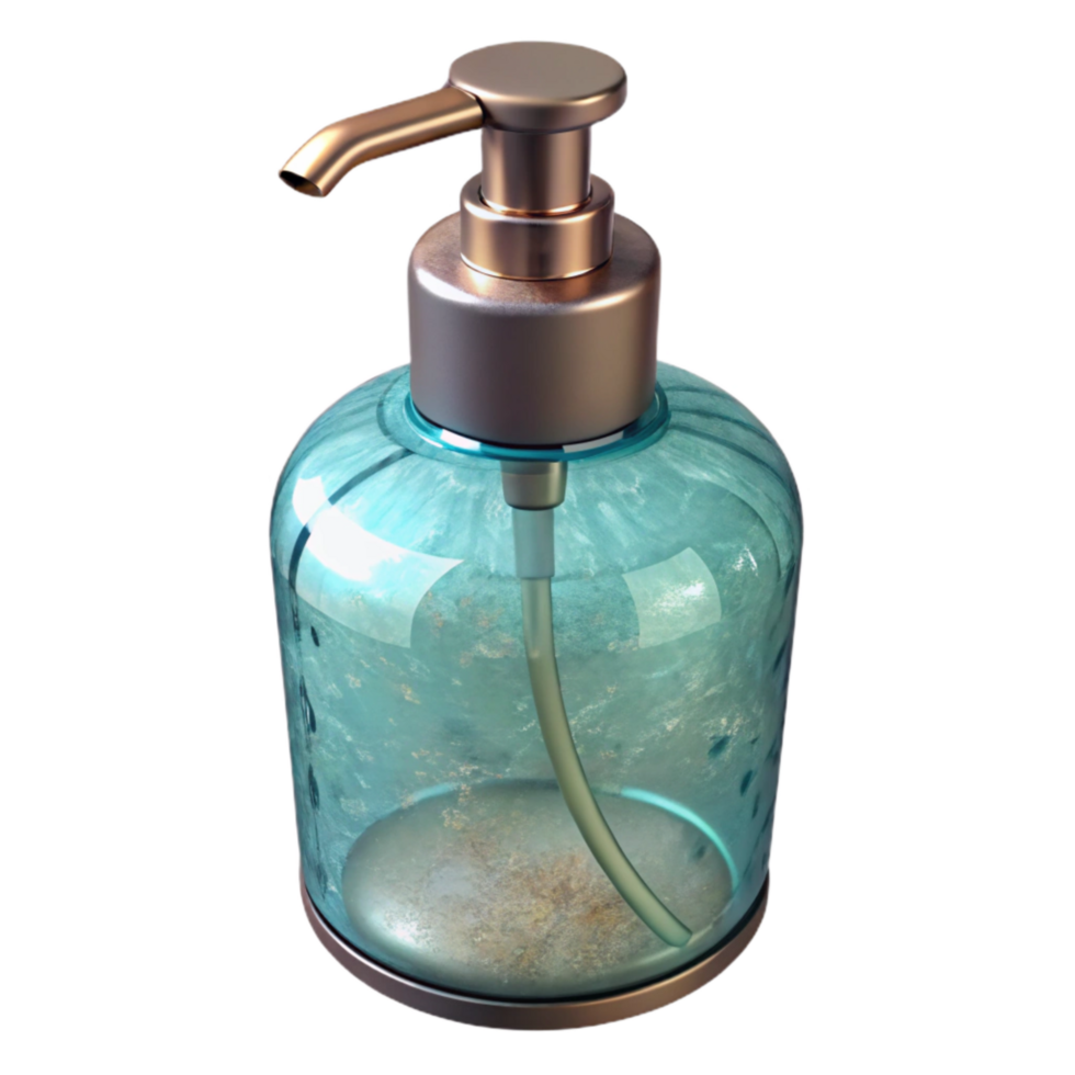 vibrant minimalist Glass Soap Dispenser Refillable Transparent Background high quality png