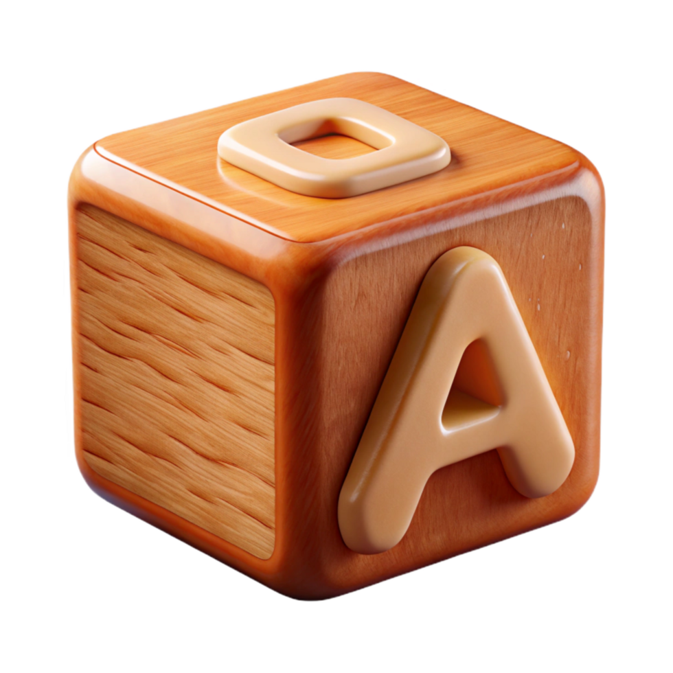 impressive creative Wooden Toy Block with Letter a Transparent genuine png