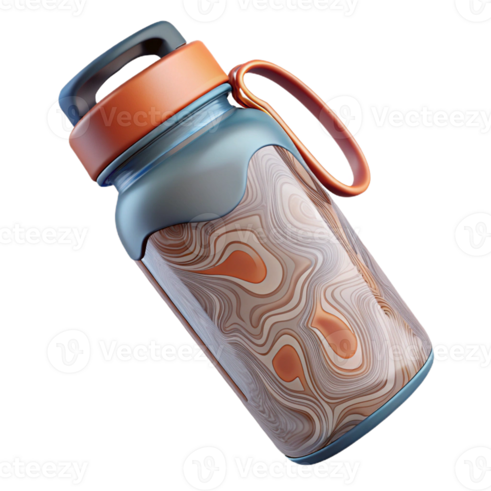 wonderful minimalist Glass Water Bottle with Bamboo Lid Transparent Background high quality png
