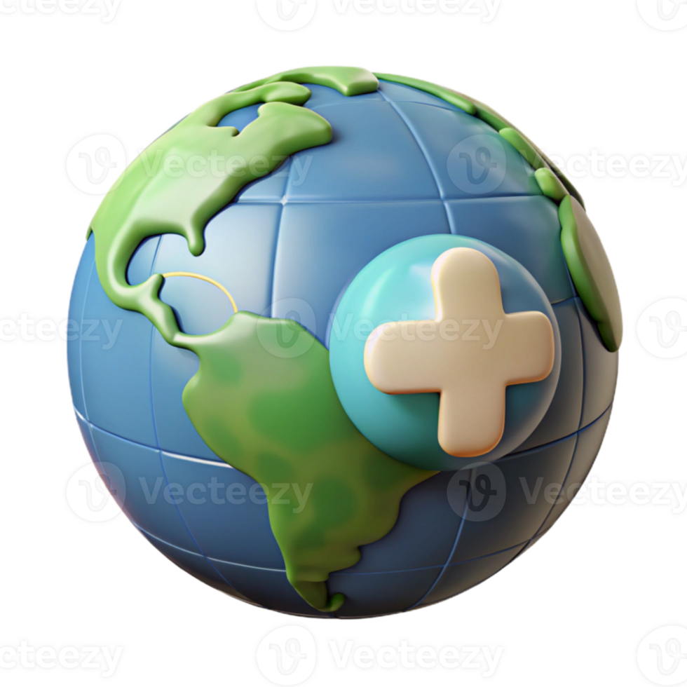 extraordinary traditional Global Health Icon with World Map Transparent premium png