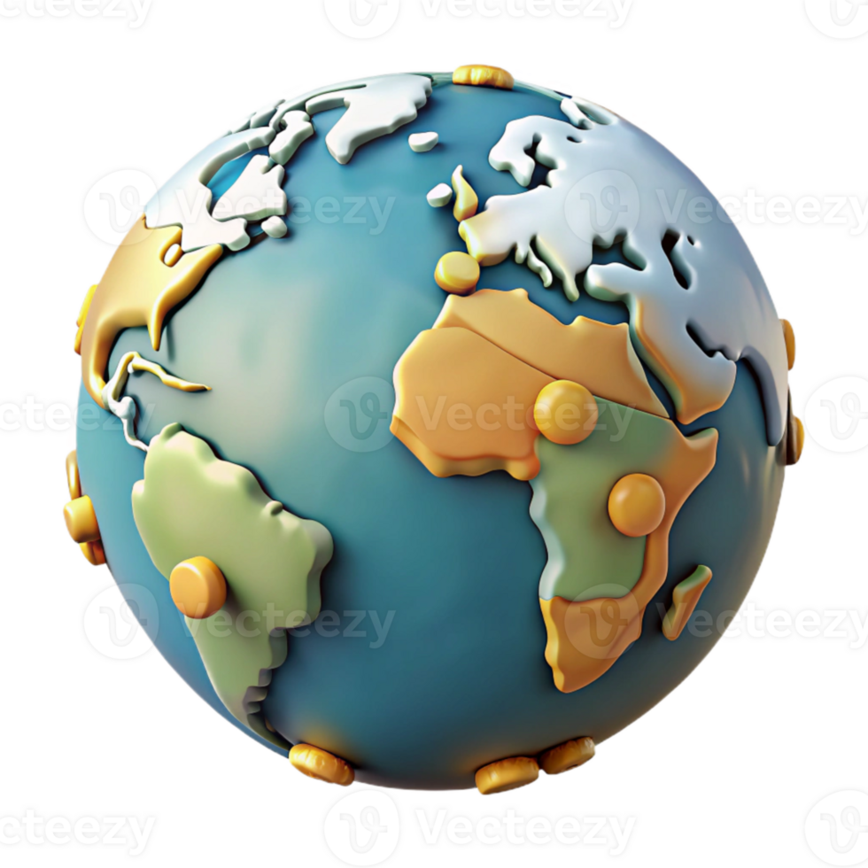 wonderful abstract Global Map with Highlighted Continents Cutout Element png