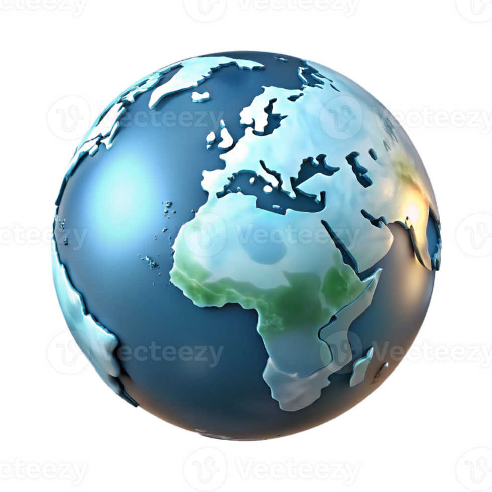 serene minimalist Globe with Continents Highlighted Transparent png