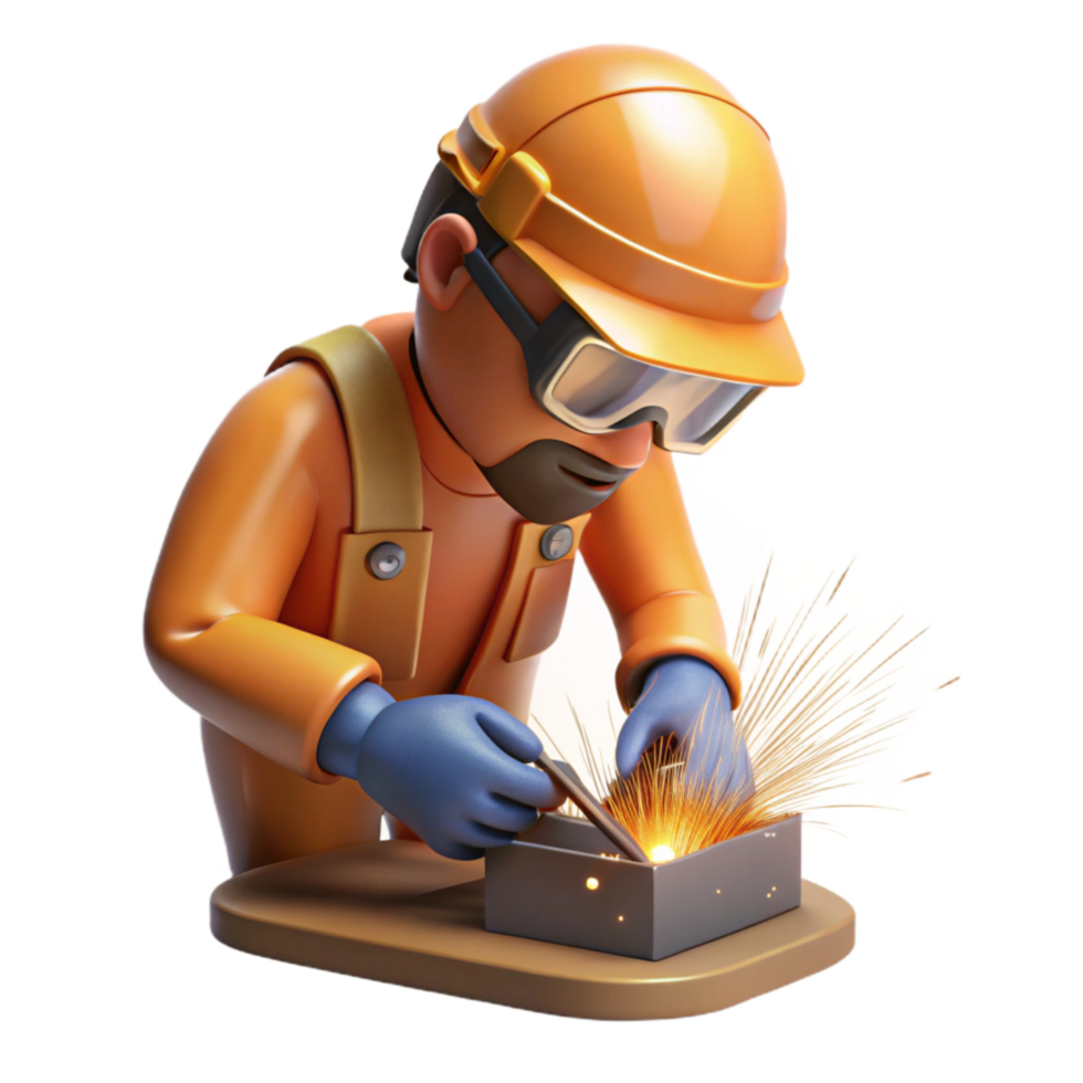 impressive classic Worker Welding Sparks Flying Isolated premium png