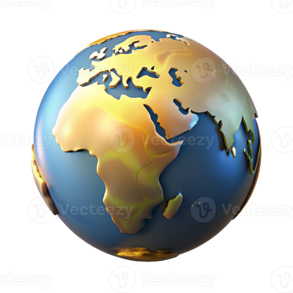 magnificent traditional Globe with Glowing Continents Isolated Element detailed png