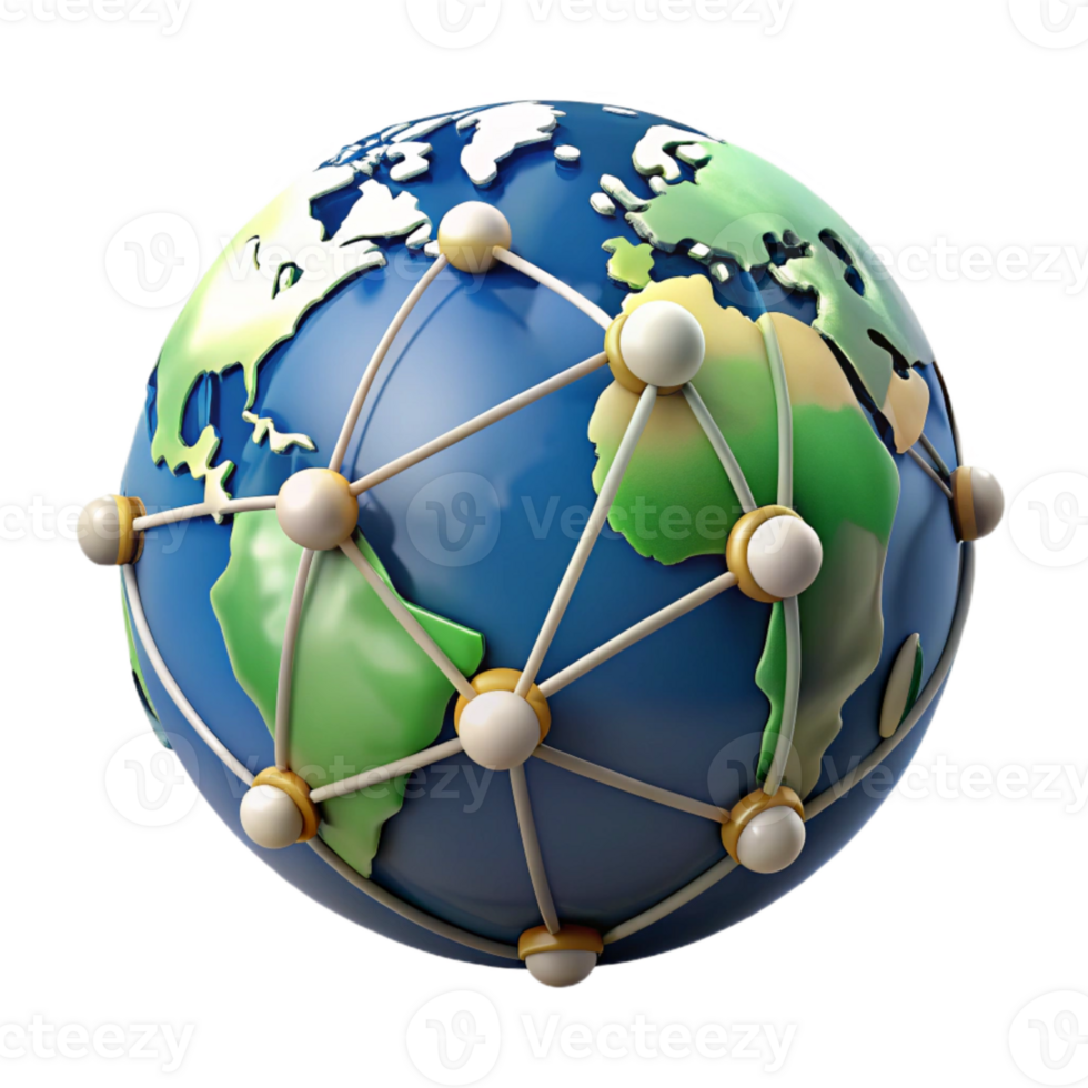 stunning modern Globe with Network Connections Isolated Graphic original png