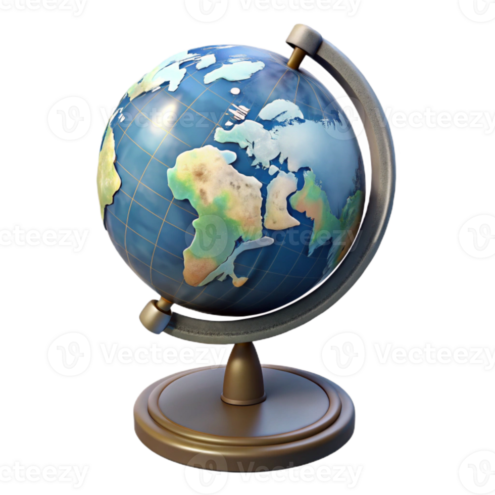 extraordinary creative Globe with Stand Side View Transparent Background premium png