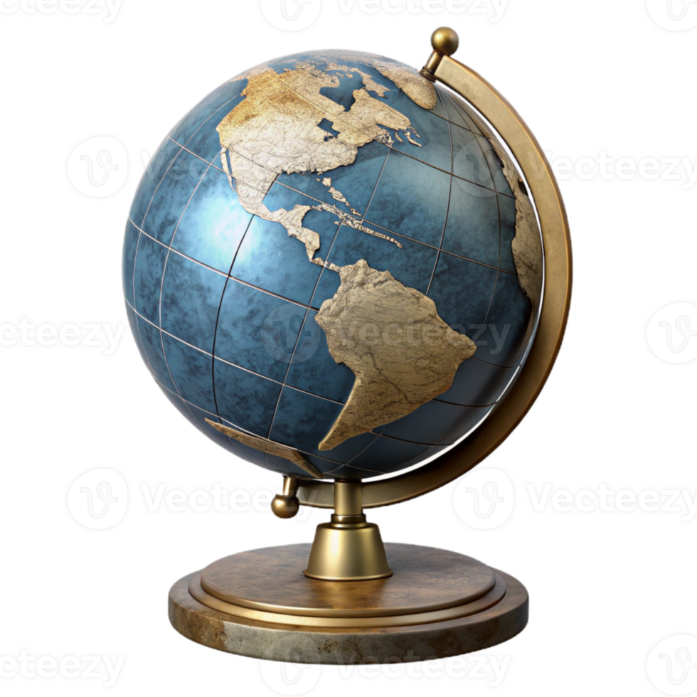 Globe with Stand Side View Transparent Background png
