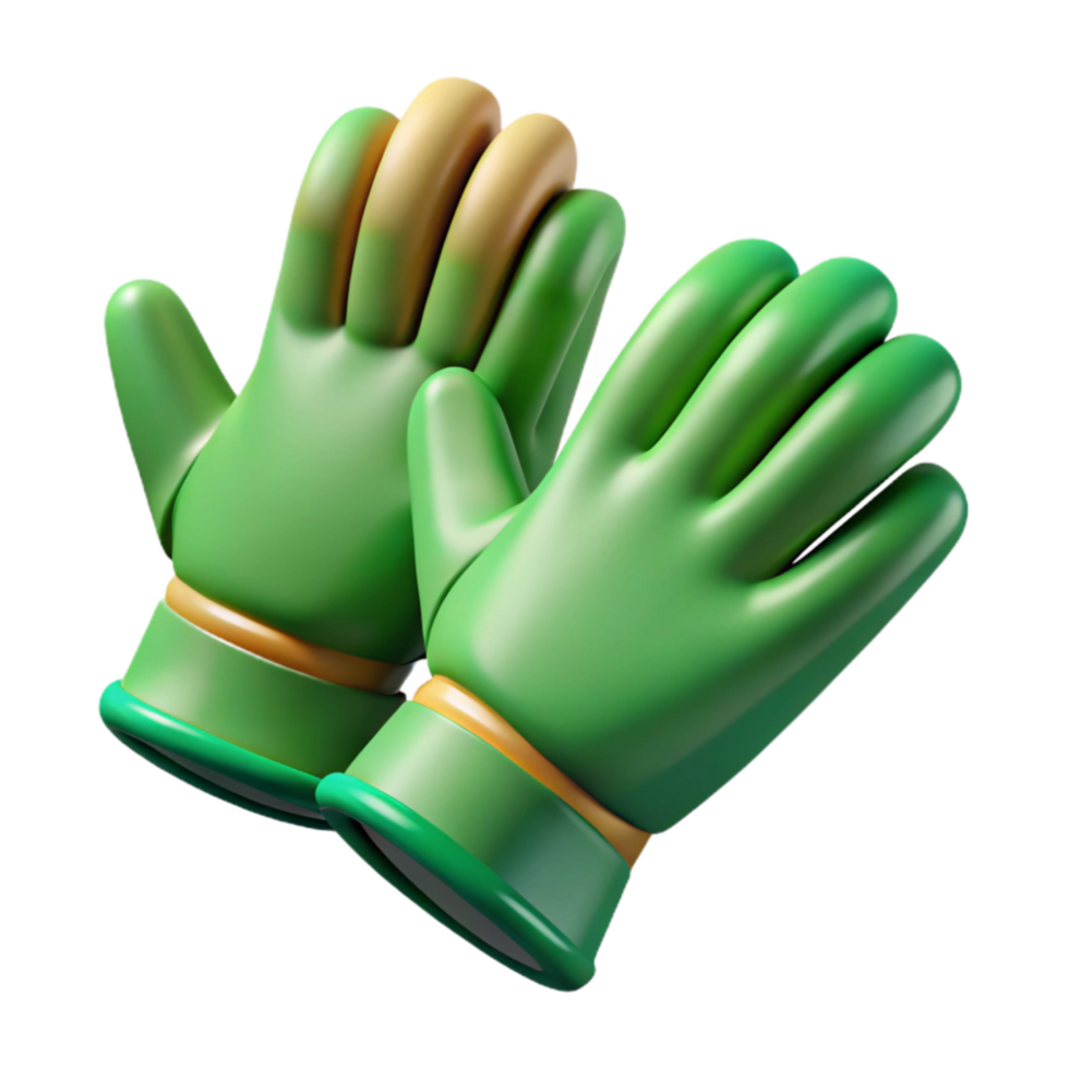 beautiful rustic Gloves for Gardening Transparent Background Green authentic png