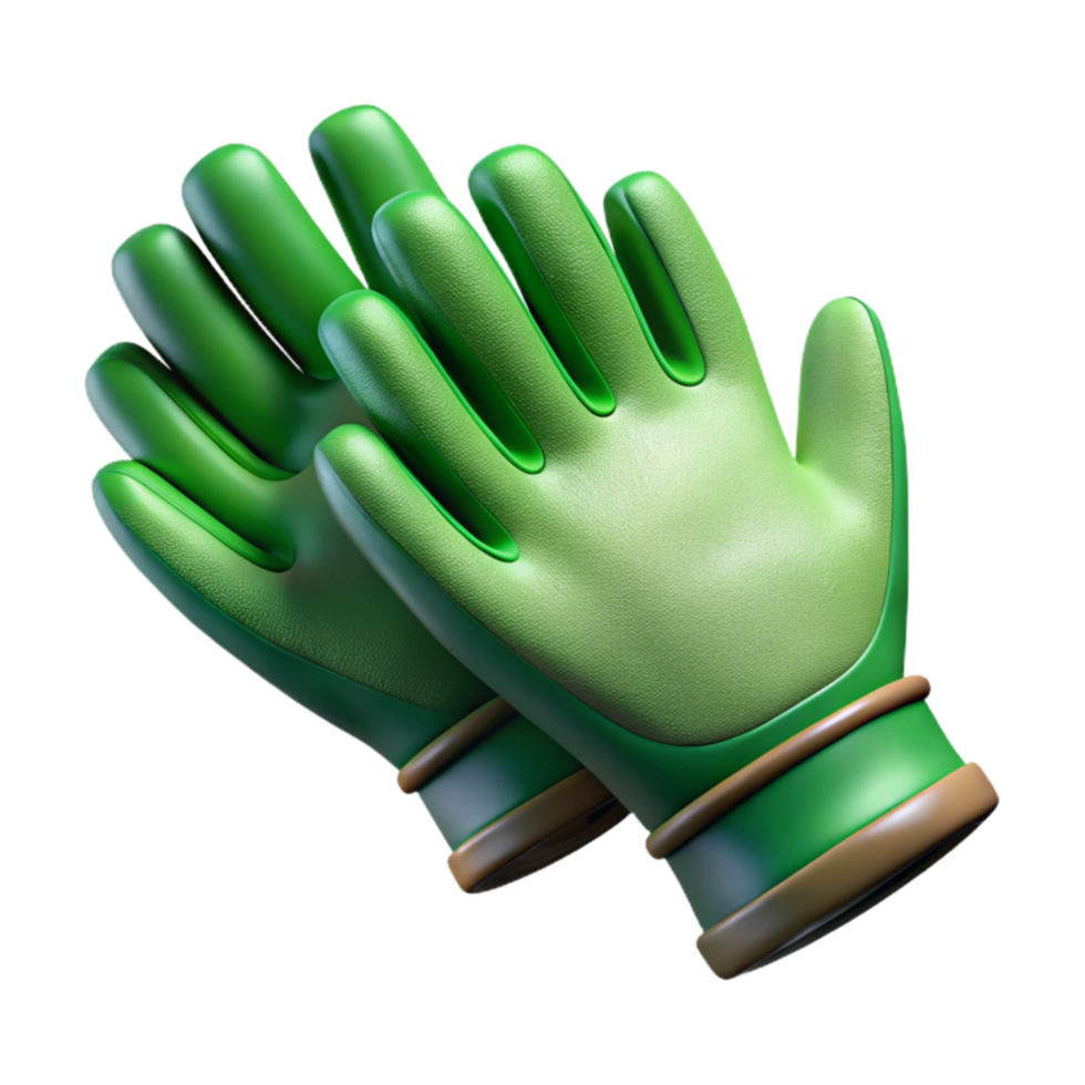 vibrant artistic Gloves for Gardening Transparent Background Green authentic png