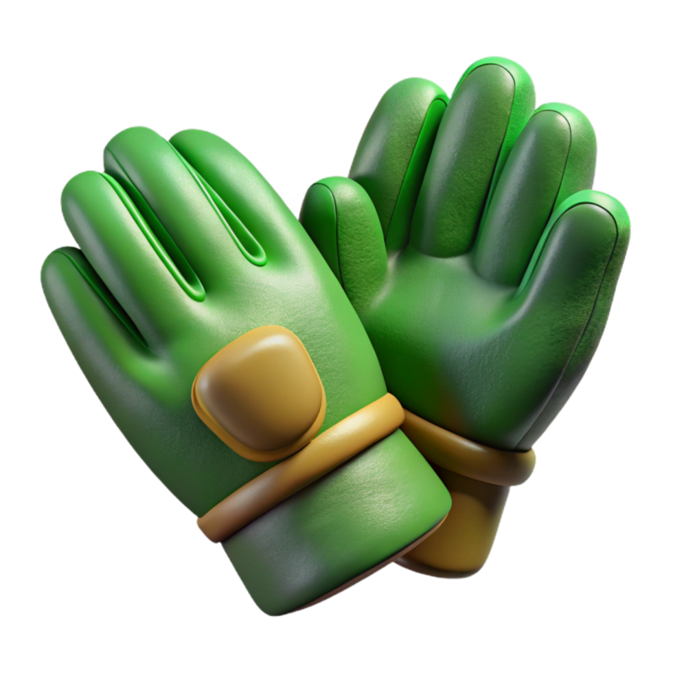 serene classic Gloves for Gardening Transparent Background Green authentic png