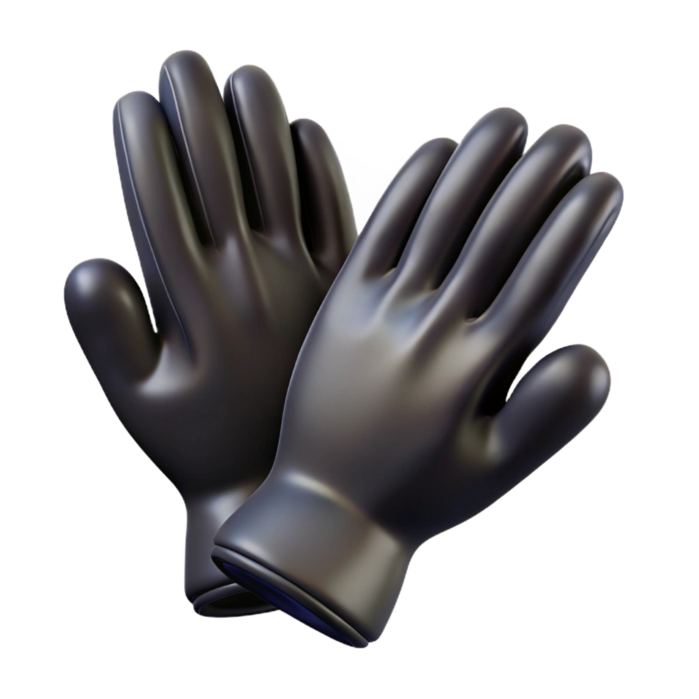 impressive abstract Gloves Pair Black Rubber Isolated Element original png