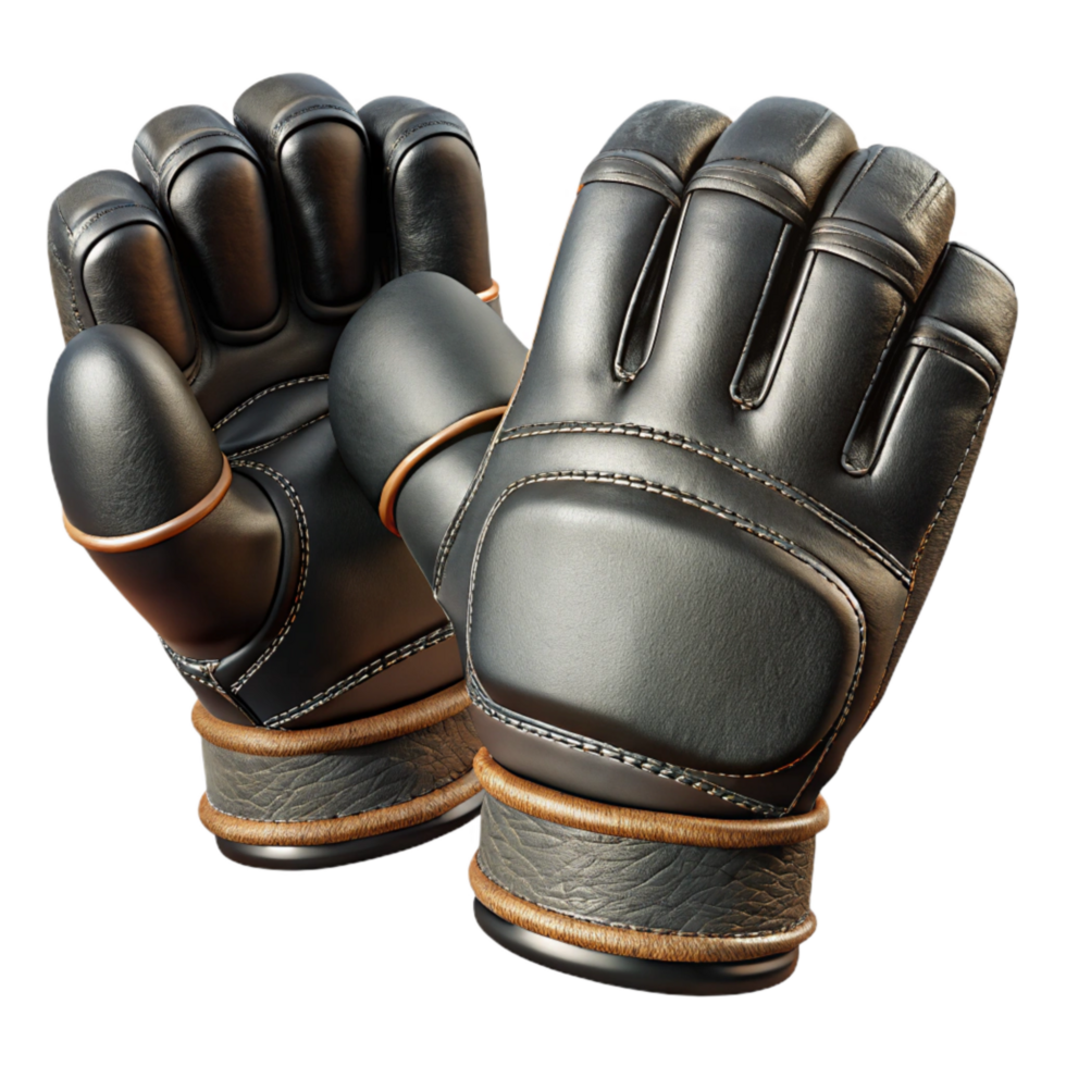 serene classic Workout Gloves Black Leather Isolated Cutout professional png