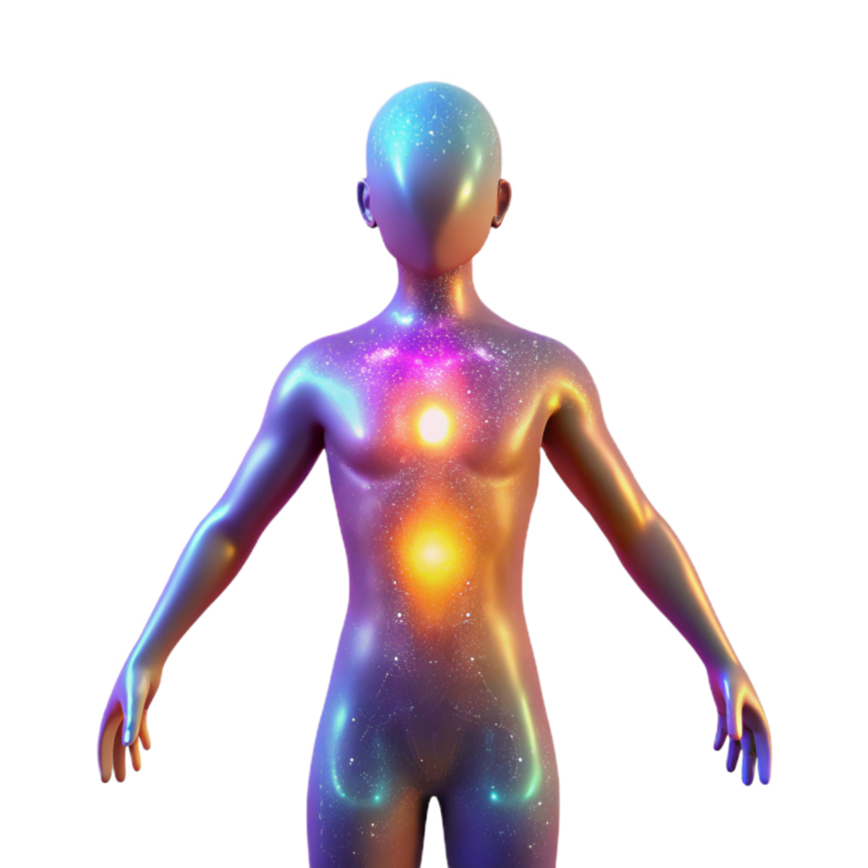 vibrant traditional Glowing Aura Around Body Silhouette Cutout png
