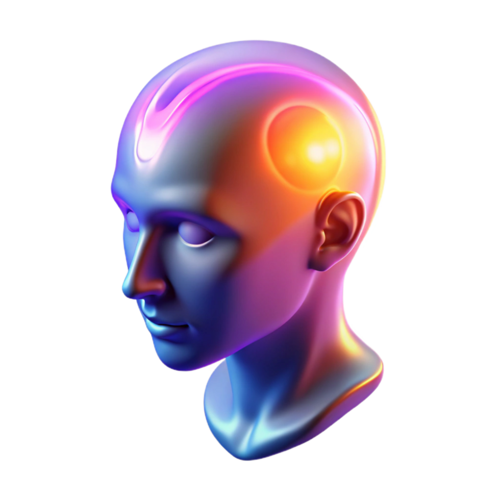elegant minimalist Glowing Aura Around Head Silhouette Cutout high quality png