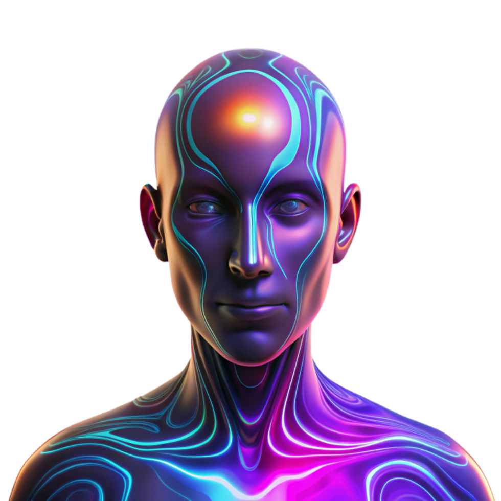 extraordinary artistic Glowing Aura Around Head Silhouette Cutout high resolution png