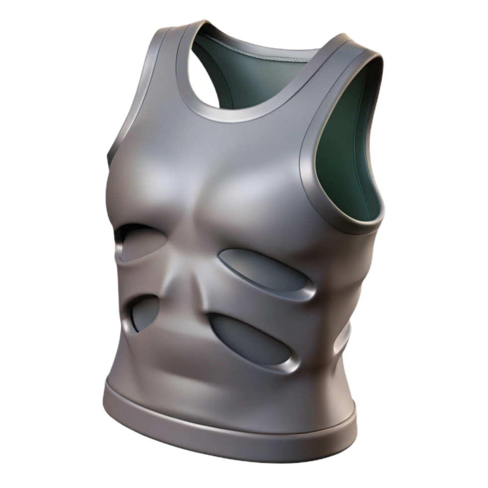 impressive traditional Workout Tank Top Grey Breathable Cutout Transparent Background png