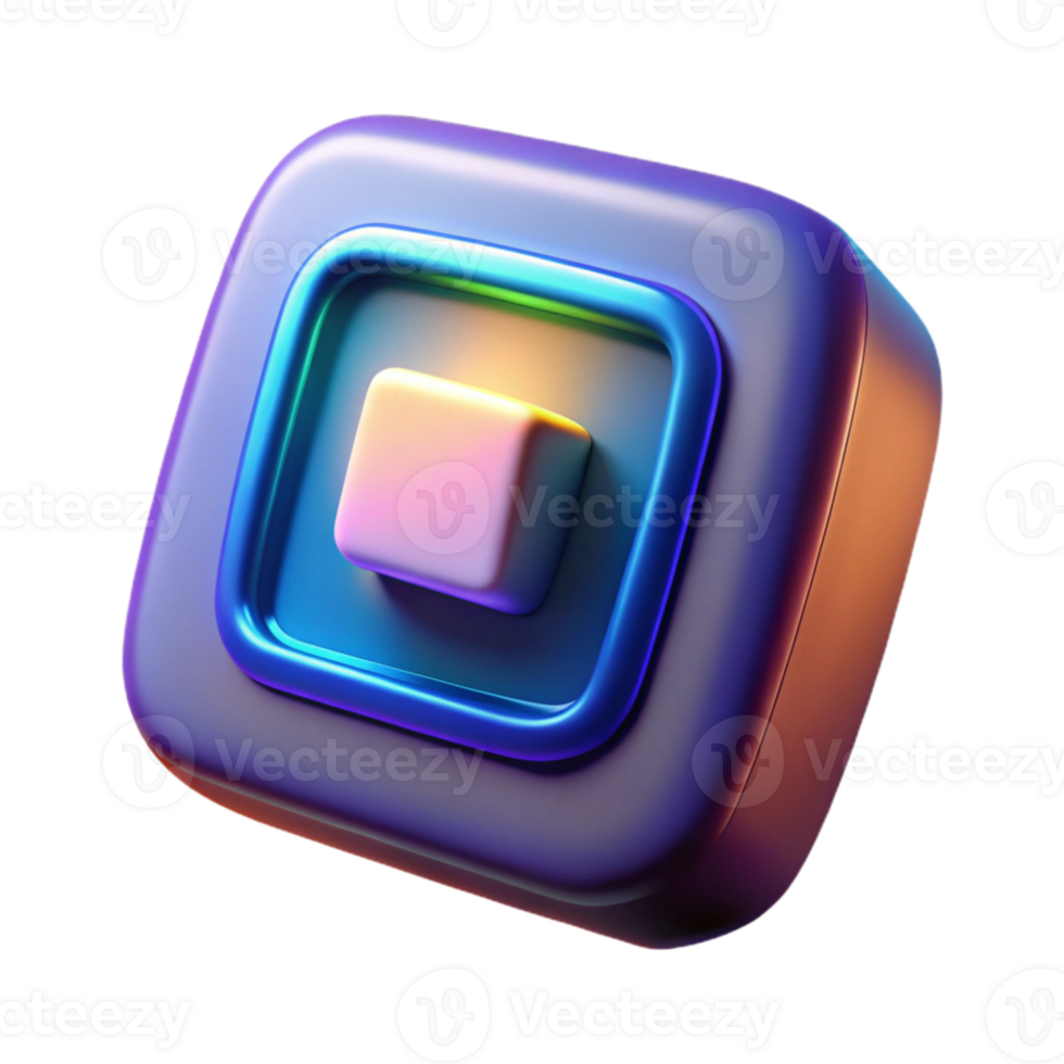 Glowing Vr Marker with Square Design Isolated Element png
