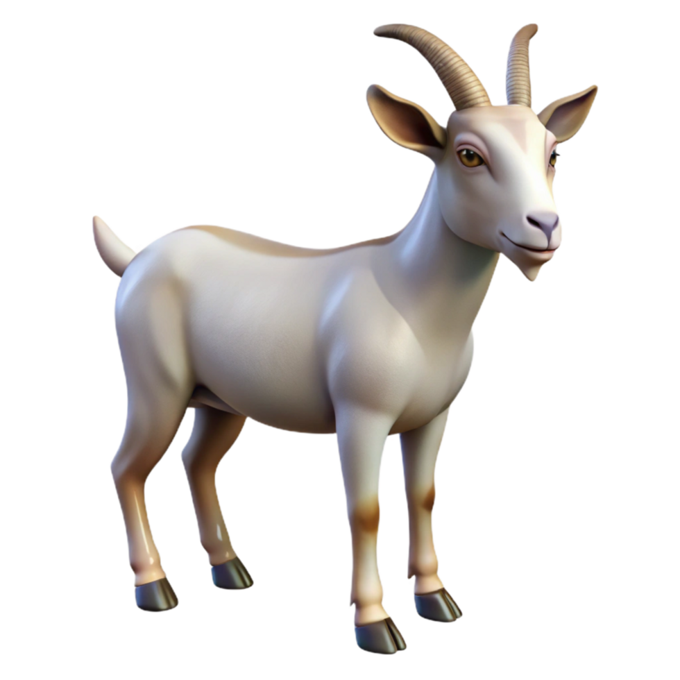 vibrant traditional Goat Standing Side View Transparent Background high resolution png