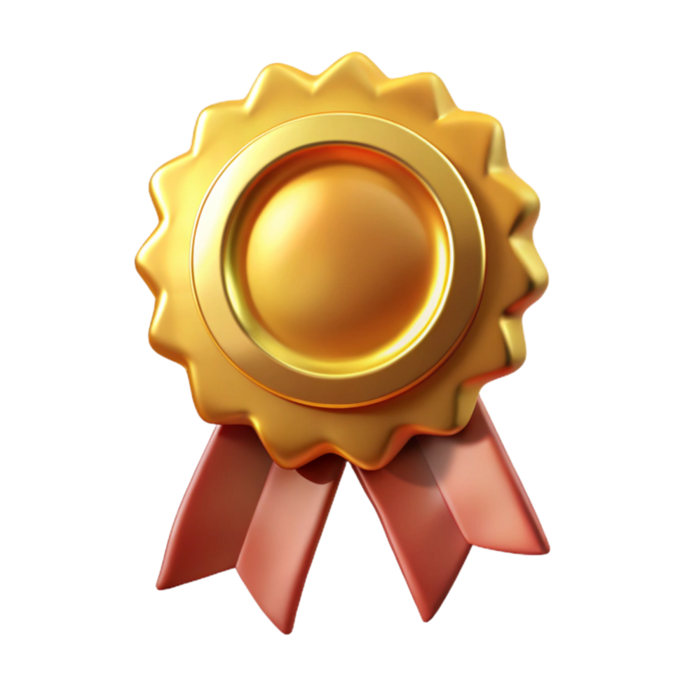 beautiful minimalist Gold Award Ribbon Transparent Background professional png