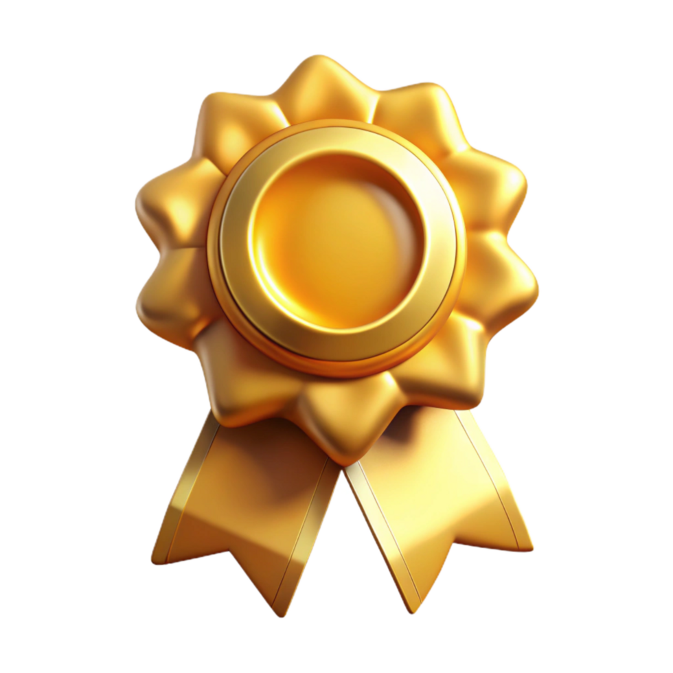 impressive classic Gold Award Ribbon Transparent Background detailed png