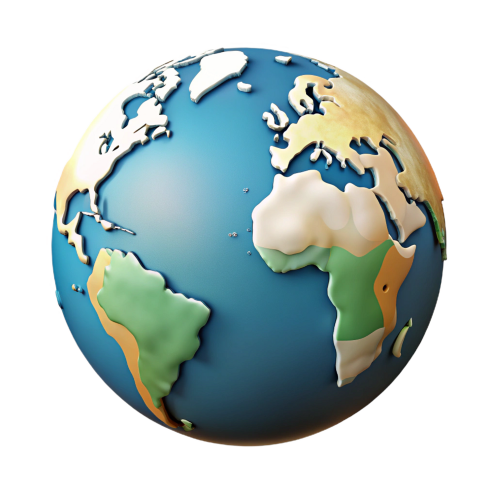 elegant minimalist World Map with Highlighted Continents Isolated detailed png