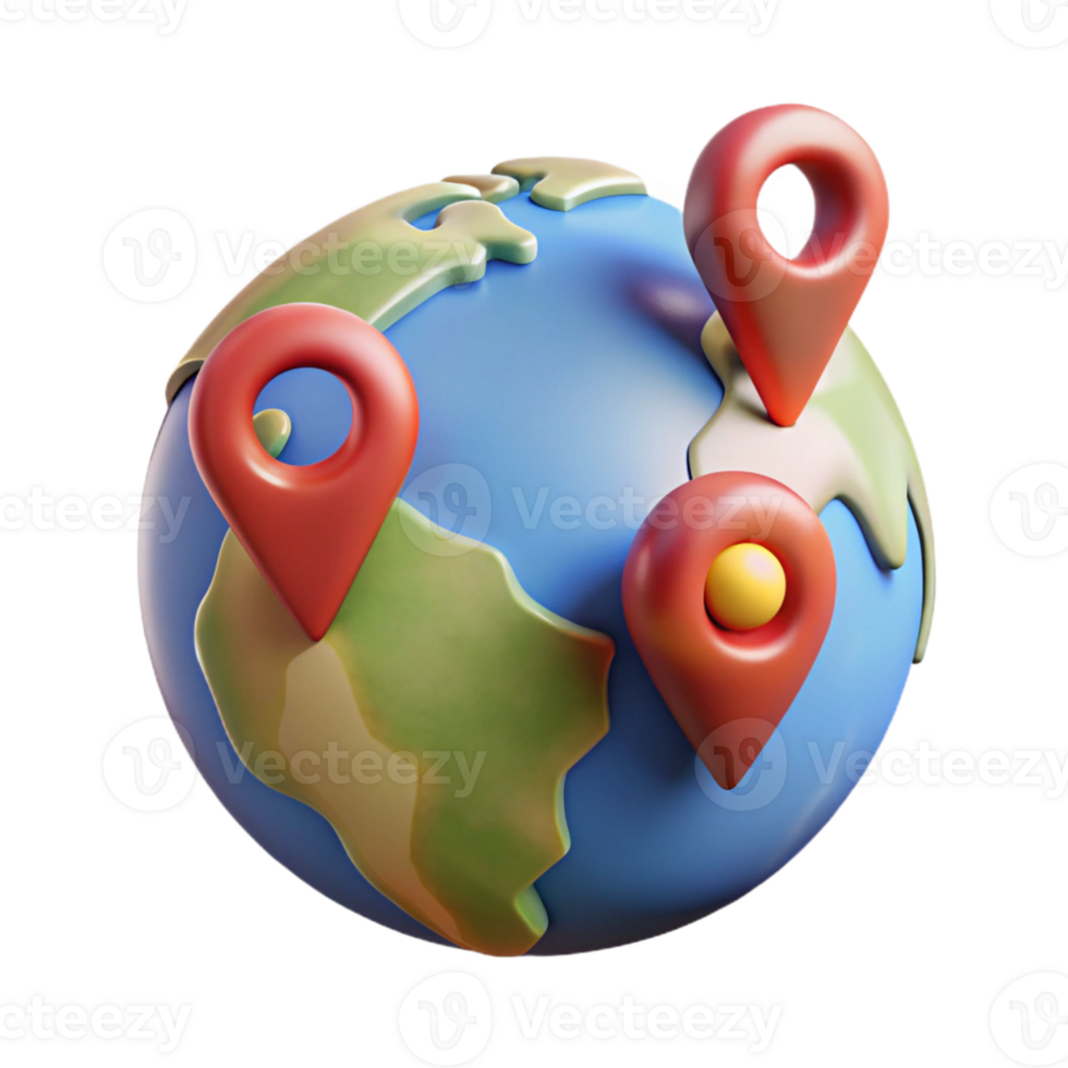 magnificent contemporary World Map with Pins Isolated Element professional png