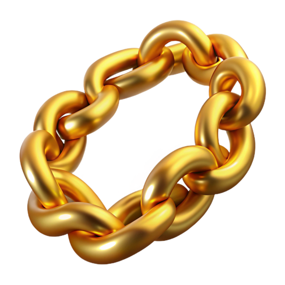 vibrant abstract Gold Bracelet Chain Isolated Element detailed png